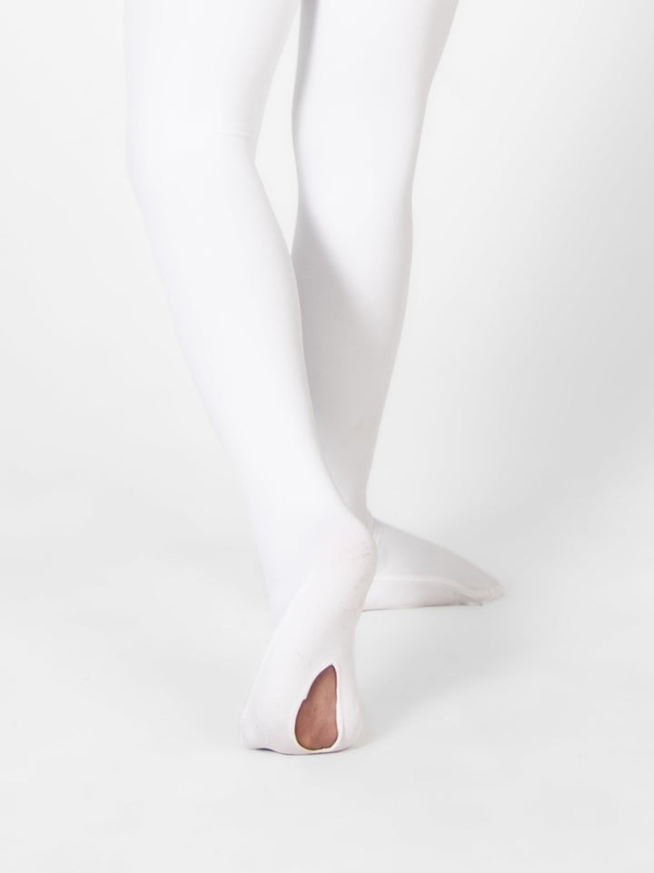 Precision Fit White Convertible Ballet Tights - BOYS - FINAL SALE