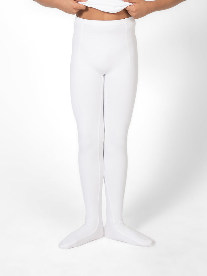 Precision Fit White Convertible Ballet Tights - BOYS - FINAL SALE