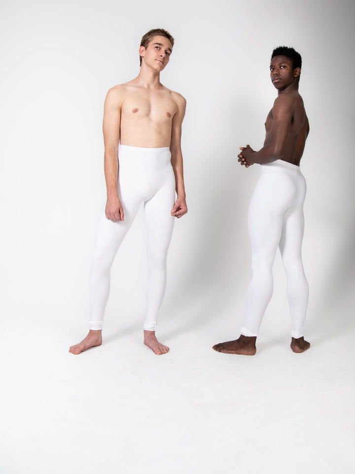 Precision Fit White Convertible Ballet Tights - MENS - FINAL SALE