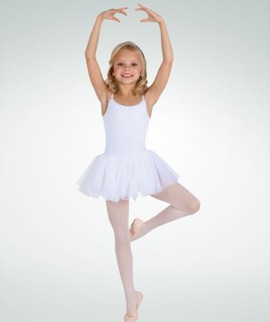 Rosette Neckline Camisole Leotard with Tutu - GIRLS